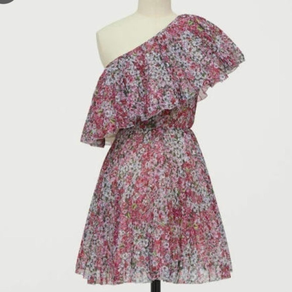 GIAMBATTISTA Valli x H&M One-Shoulder Floral Dress NWT - Picture 1 of 11